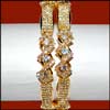Fancy Bangles with White Stones Item code: 919 (2 Bangles) - Click here to View more details about this Product